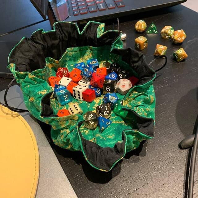 Dice bag of holding 8 pockets DND dice bag D D dice bag with pockets dungeon master Dungeons and Dragons