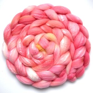 Pink Grapefruit Crocheted Chunky Cowl Infinity Scarf Spring Summer Citrus Color Pink Peach Yellow Luxe Lightweight Wool Silk Holiday Gift