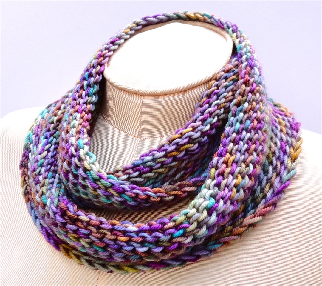 Lupine Fields Double Loop Infinity Scarf Circle Cowl Light Merino ...