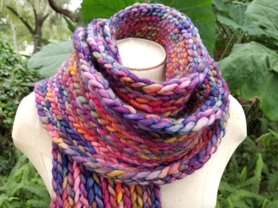 NEW Some Rainbow Scarf Double Chunky Big Thick Oversized  display picture 2