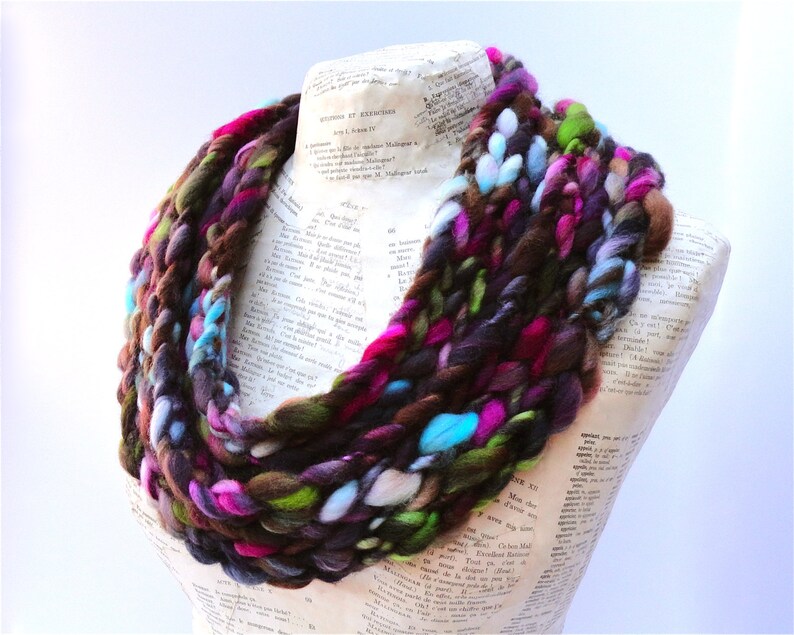Tweed Pocket Scarf- Blueberry main image 1