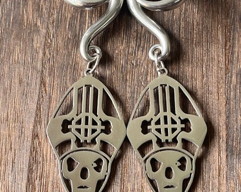 Stainless Steel Papa Emeritus III Terzo Ear Weights Ghost Band