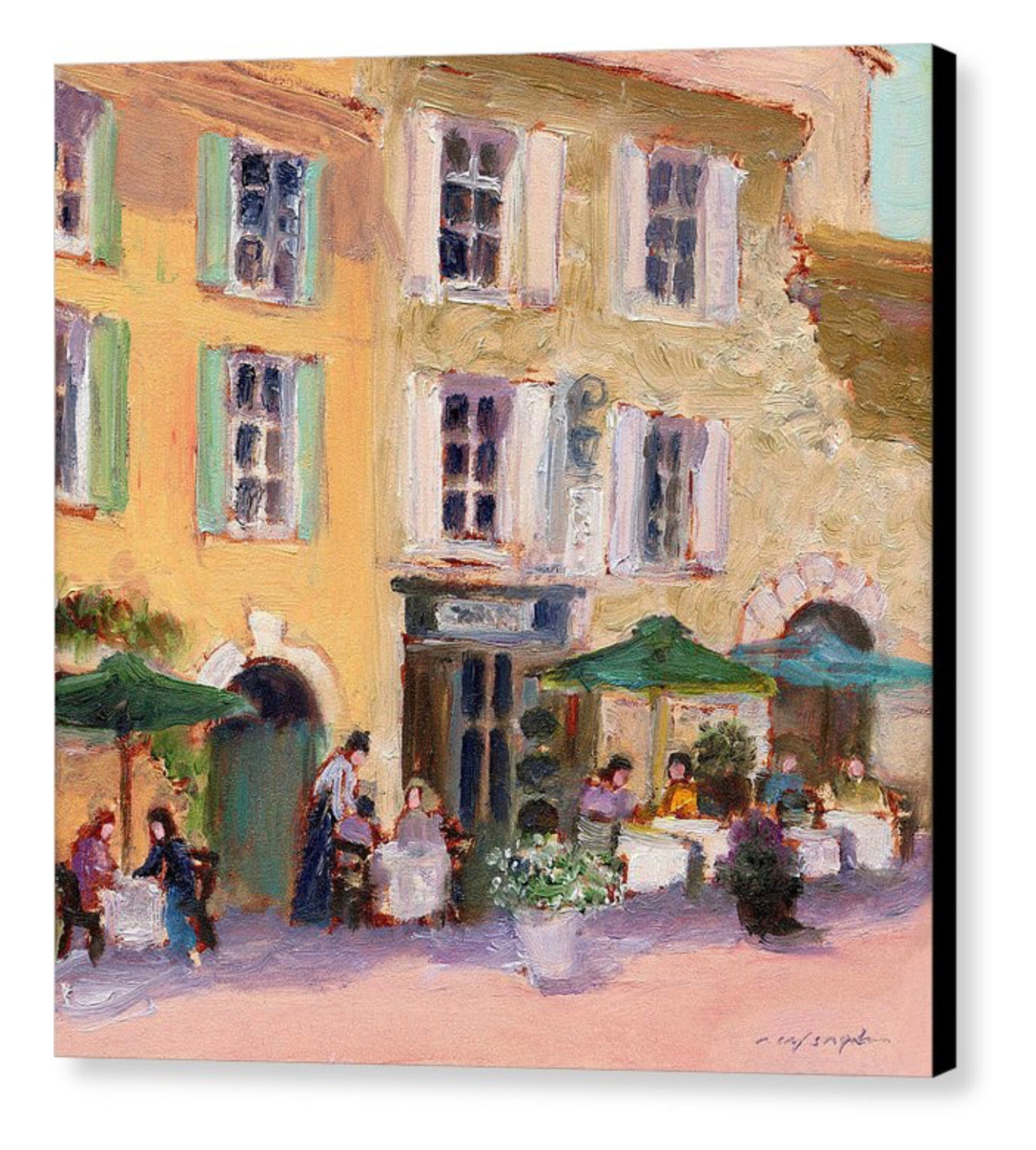 French Canvas Print 20x20 Cafe Scene Figures Paintings Etsy