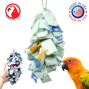 Colorful Bird Snuggle Toy - 1555 Medium Fluff, Soft Fleece Bird Toy, Safe & Durable Aviary Plaything, Bright Hanging Bird Toy for Cage