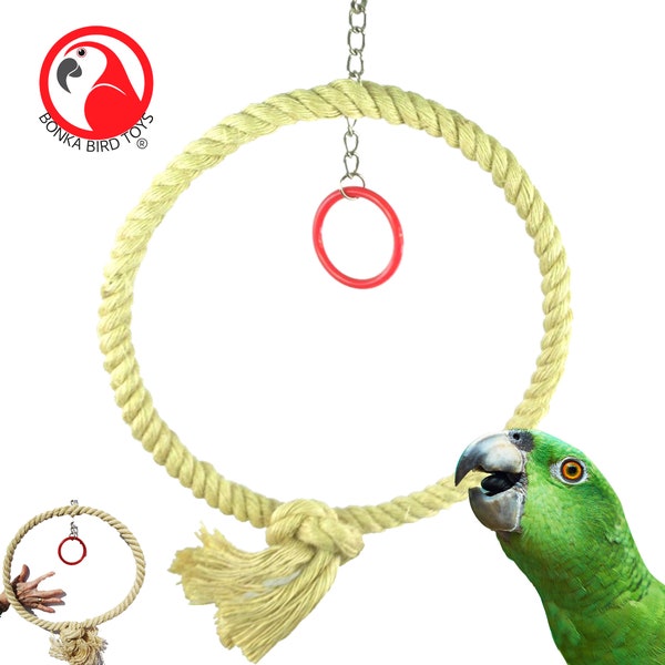 Bonka Bird Toys 1769 Jumbo Sisal Rope Swing Parrot Cage Toy