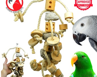 Bonka Bird Toys 2593 Java Stone Stepper Pumice Wood Parrot Cage Toy