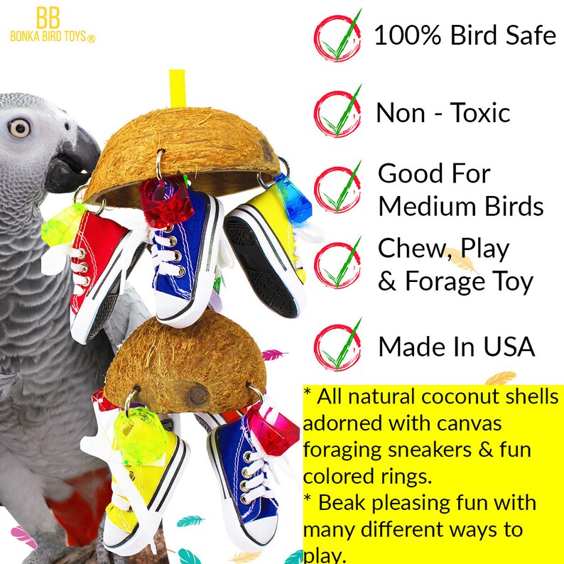 1782 Duo Coco Sneaker Bird Toy