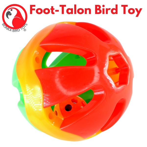 Bonka Bird Toys 2008 Huge 5-Inch Plastic Rattle Ball Foot Talon Craft Part Parrot Cage Toy