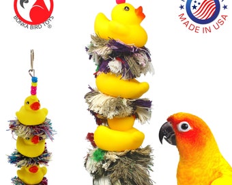 1124 Triple Ducky Plucker Preen Tug Pull Cage Toy