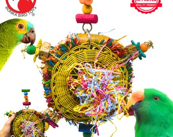 Bonka Bird Toys 2648 Big Wheel Large Chew Shred Forage Parrot Cage Toy