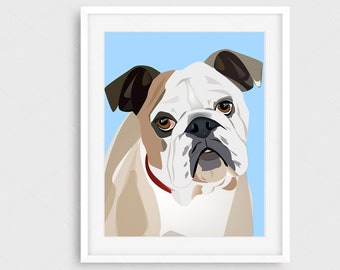 INSTANT DOWNLOAD - nursery art print, dog illustration, English bulldog, art nursery print, wall art, kids room decor - printable