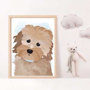 INSTANT DOWNLOAD - nursery art print, dog illustration, cockapoo puppy, art nursery print, wall art, kids room decor - printable