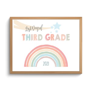 INSTANT DOWNLOAD - Kids School Sign - Last Day Third Grade - 3rd Grade - printable 8x10 - instant download