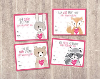 Cartes de la Saint-Valentin imprimables pour enfants/Cartes de la Saint-Valentin en classe /School Valentine/cute valentines/INSTANT DOWNLOAD -