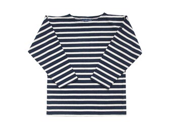 Saint James french 80s vintage breton navy coton striped sweater 8 y