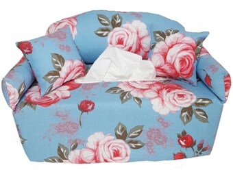 Taschentuchsofa Rosen auf Blau