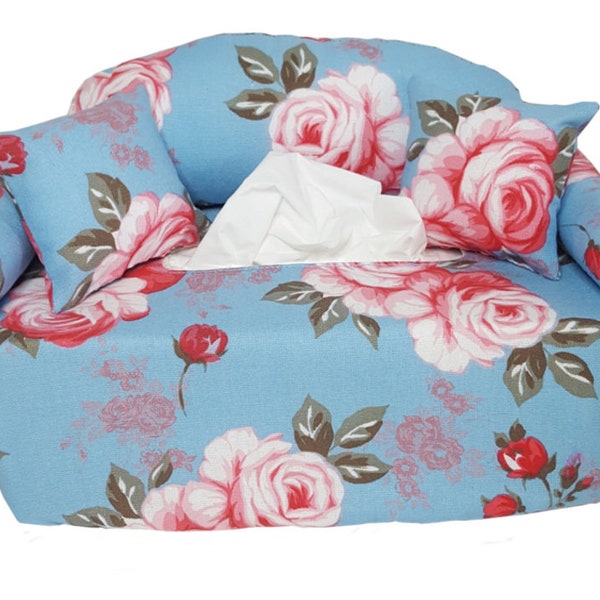 Taschentuchsofa Rosen auf Blau