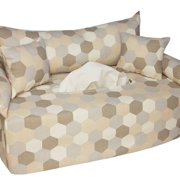 Taschentuchsofa Hexagon - Kosmetiktuchboxbezug