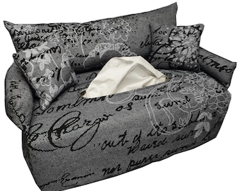 Handkerchief sofa with lettering - cosmetic tissue box cover