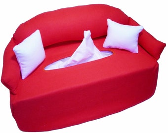 Red handkerchief sofa - cosmetic tissue box cover