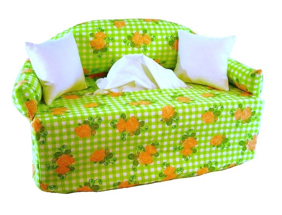Handkerchief Sofa With Mini Frogs Couch Tissue Box Cover Etsy