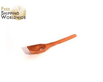 Wooden Spoon for Olives taking out of jar or plate from Cherry wood - 26