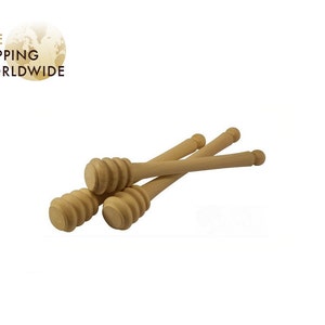 Wooden Honey Dipper / Spoon - Honey Stick 3 pcs. set from Beech wood - 56