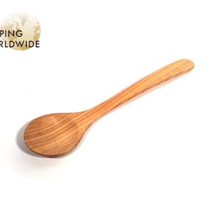 Wooden Extra Long and Wide Spoon from Cherry wood 17 image 1