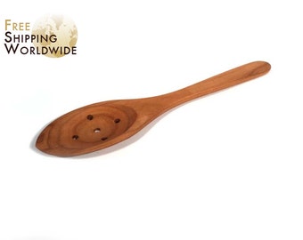 Wooden Spoon Large for Donuts or other fried food from Cherry wood - 14