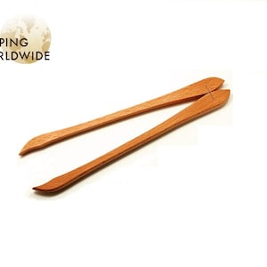 Wooden Kitchen Tongs Narrow for all kind of grabbing or turning things around from Beech wood - 40