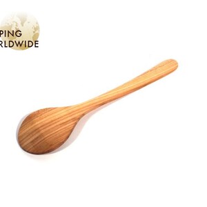 Wooden Extra Long and Wide Spoon from Cherry wood 17 image 2