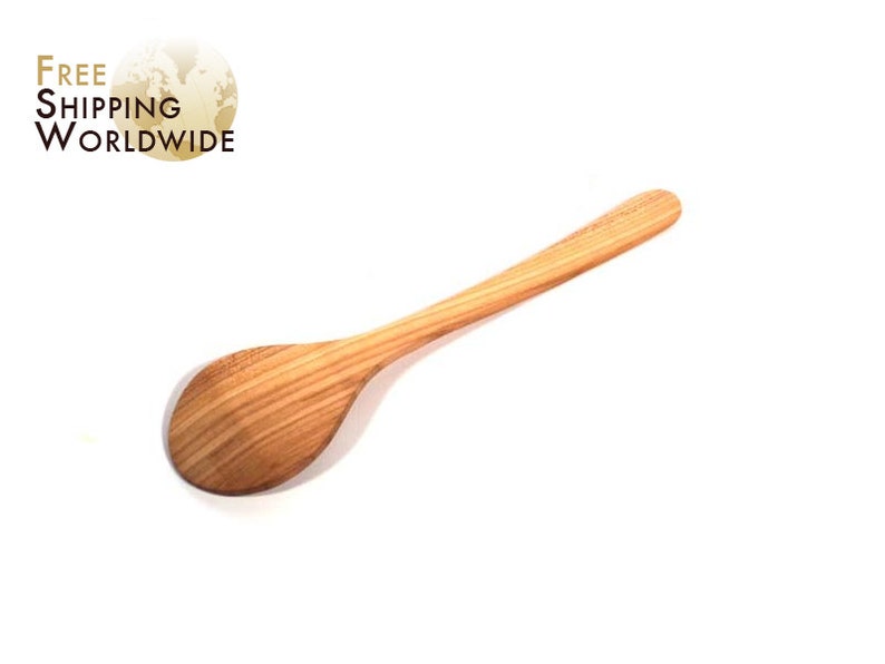 Wooden Extra Long and Wide Spoon from Cherry wood 17 image 2