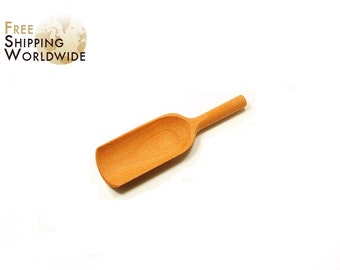 Wooden Measuring Scoop / Shovel MIDDLE size for all kind of flours, cereals or wheats from Beech wood - 63