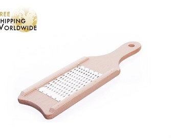 Wooden Slicer with SMALL holes for slicing vegetables / fruits SMALL SIZE made from Beech wood and with Stainless steel blade