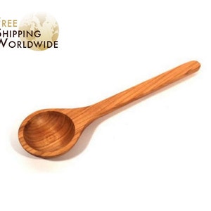 Wooden Ladle / Deep spoon for Sauces and Soups from Cherry Wood - 18