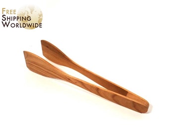 Wooden Wide Kitchen Tongs from Cherry wood - 41