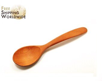 Wooden Ladle / Deep spoon for Sauces, Soups, Mashed Potatoes from Cherry Wood - 19