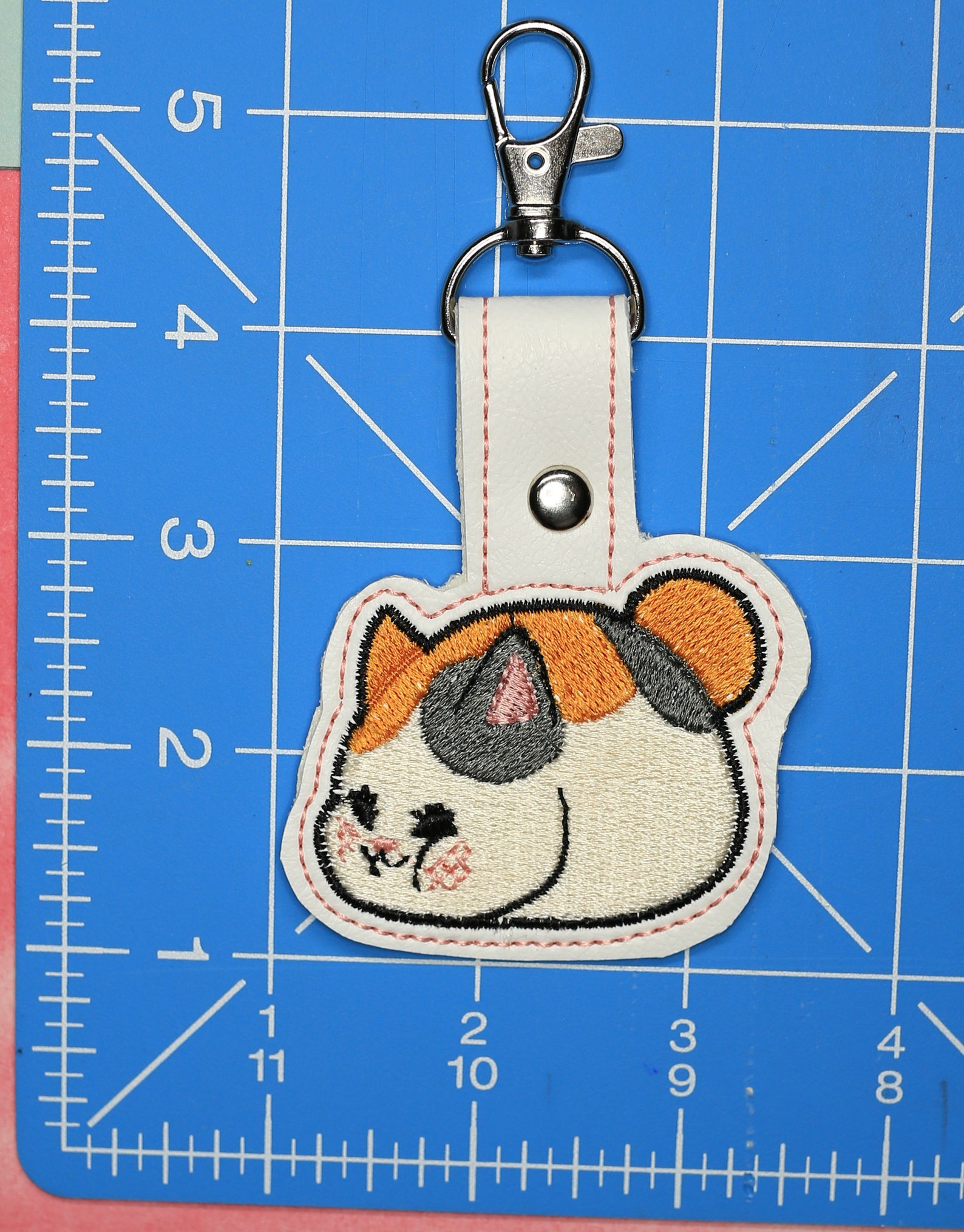 FFXIV Embroidered Fat Cat Minion Keychain Fob FF14 Final FFXIV Embroidered Fat Cat Minion Keychain Fob FF14 Final