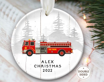 Firefighter Ornament Personalized Firetruck Ornament for Firefighter Gift Fire Truck Christmas Ornament Boy Ornament for Firefighter OR105