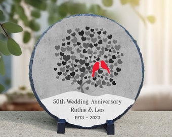 Wedding Anniversary Gift Personalized Garden Stone Couples Gift for Anniversary 5th 10th 25th Slate 40th Anniversary 50th Anniversary S151