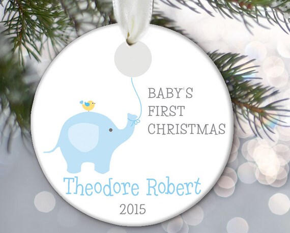 baby elephant christmas ornament