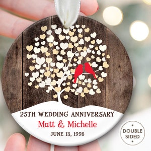 Anniversary Ornament 50th Wedding Anniversary Gift for Parents Lovebird Anniversary Christmas Ornament for 40th 25th 10th 60th 5th 1st OR857 25th Anniversary