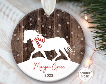 Horse Ornament Personalized Horse Christmas Ornament Gift for Horse Lover Gift Horse Farm Ornament for Equestrian Ranch Horse Gift OR993