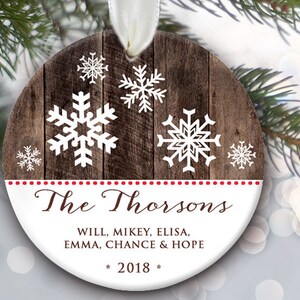 Snowflake Family Of 3 Ornament Personalized Christmas Etsy