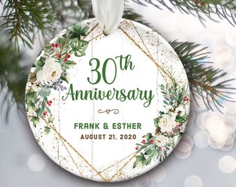 and Mrs 30 Years as Mr Perfect 30th Wedding Ceramic Christmas Tree Ornament Collectible Holiday Keepsake 2.875 Round Ornament in Decorative Gift Box with Bow and Mrs 30 Years as Mr Perfect 30th Wedding Ceramic Christmas Tree Ornament Collectible Holiday Keepsake 2.875 Round Ornament in Decorative Gift Box with Bow