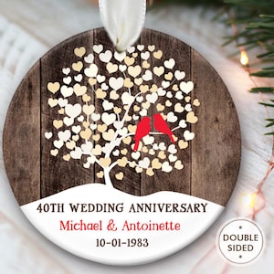 Anniversary Ornament 50th Wedding Anniversary Gift for Parents Lovebird Anniversary Christmas Ornament for 40th 25th 10th 60th 5th 1st OR857