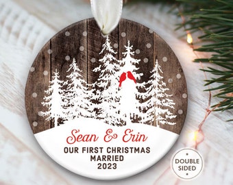 Our First Christmas Married Ornament Mr & Mrs Ornament Married Christmas Ornament Personalized Ornament Couple Wedding Gift Newlywed OR996