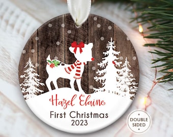 First Christmas Ornament Deer Ornament Baby First Christmas Ornament Personalized Baby Boy 1st Ornament Baby Girl Gift Ornament Fawn OR975