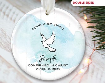 Confirmation Ornament Catholic Confirmation Gift for Girl Confirmed in Christ Ornament Dove Confirmation Gift Boy Christmas Ornament OR448