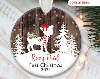 First Christmas Ornament Deer Ornament Baby First Christmas Ornament Personalized Baby Boy 1st Ornament Baby Girl Gift Ornament Fawn OR975